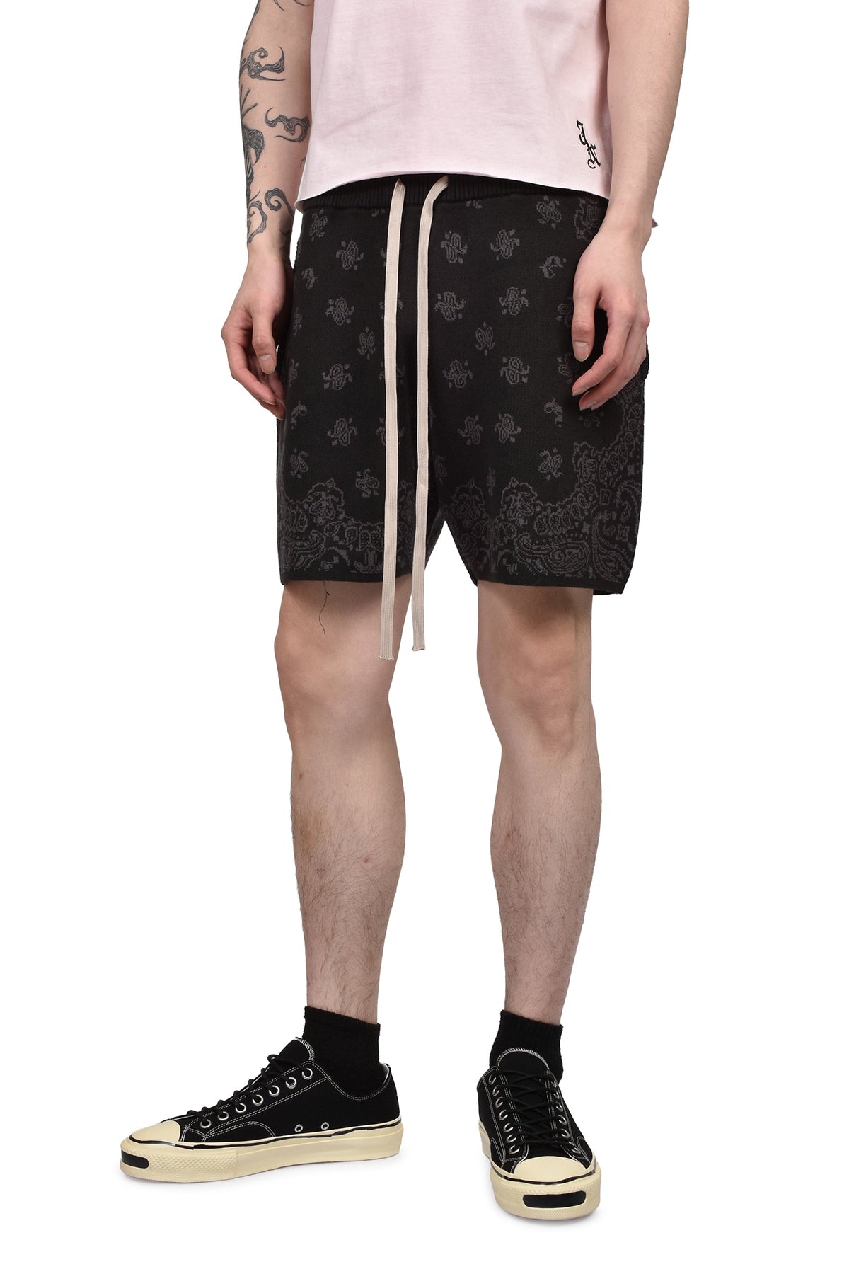 JUN/NAKAYAMA ジュン/中山 【本物保証】 ニット ストリート系 メンズ PAISLEY KNIT SHORTS / BLK