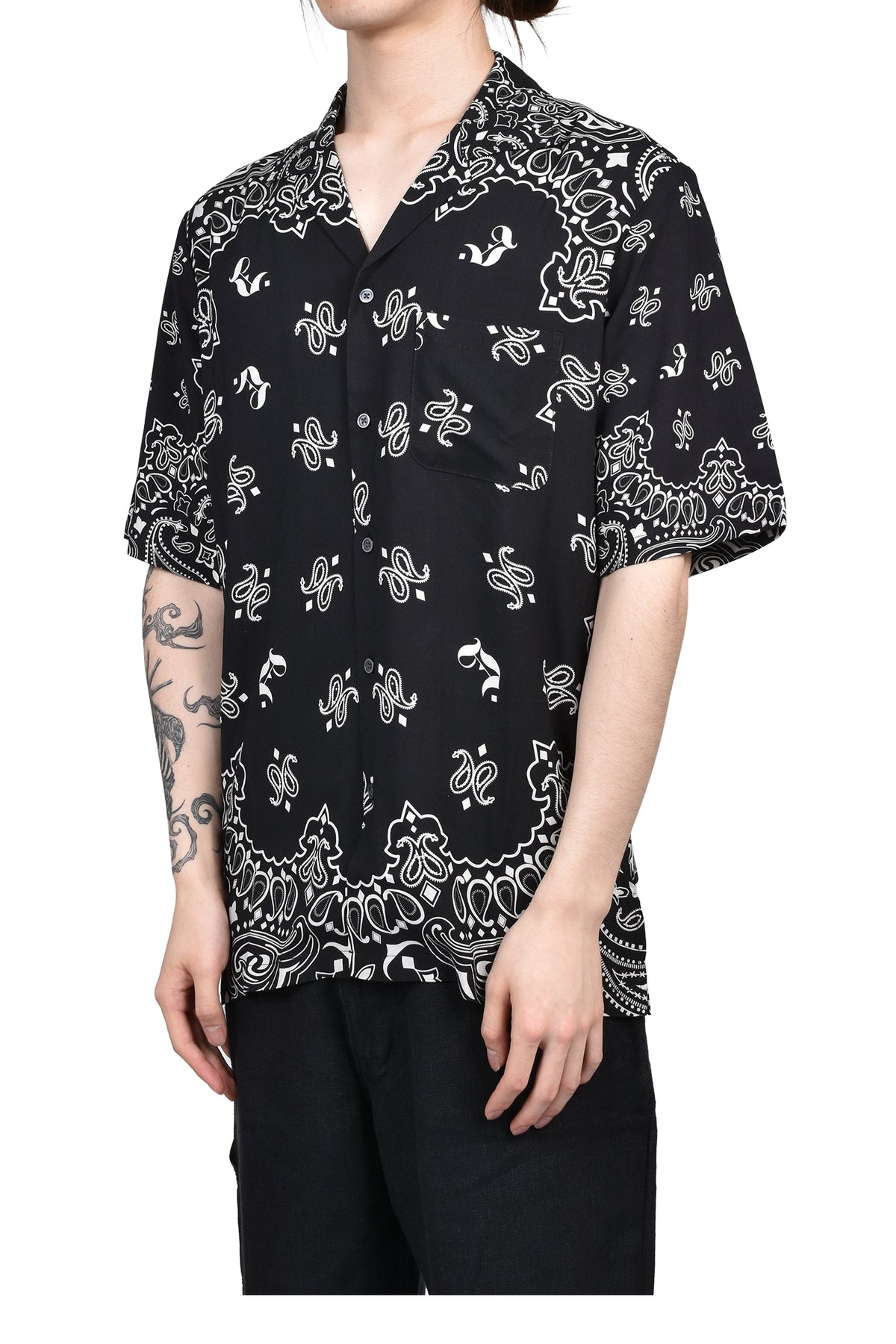 JUN/NAKAYAMA ジュン/中山 【本物保証】 シャツ ストリート系 メンズ PAISLEY SHORT SLEEVE SHIRTS / BLK