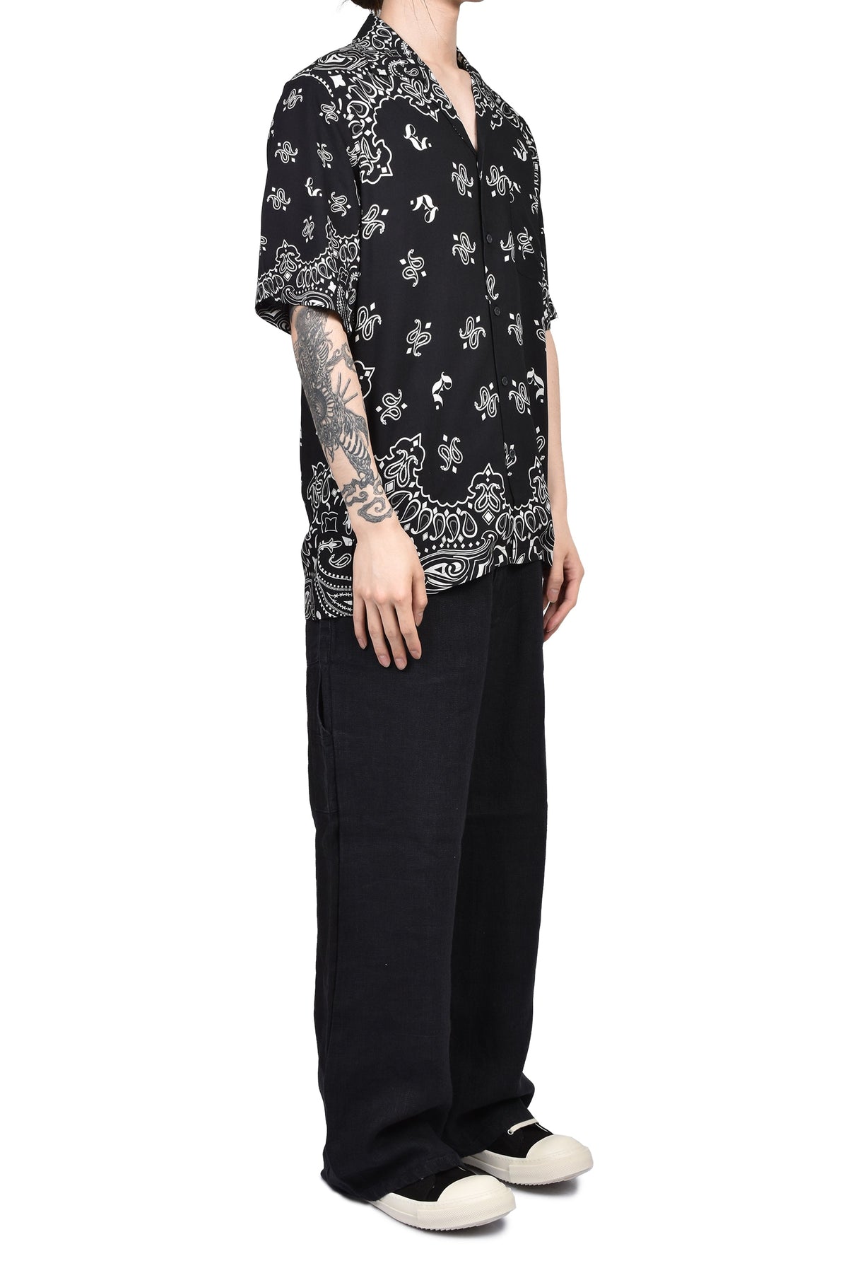 JUN/NAKAYAMA ジュン/中山 【本物保証】 シャツ ストリート系 メンズ PAISLEY SHORT SLEEVE SHIRTS / BLK