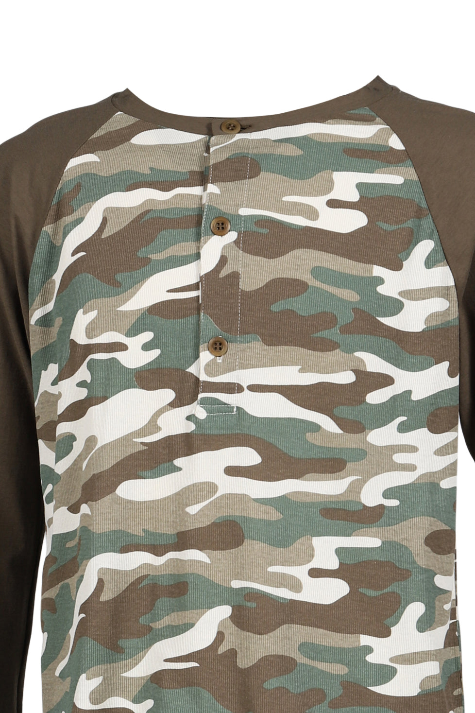 JUN/NAKAYAMA ジュン/中山 【本物保証】 Tシャツ ストリート系 メンズ RAGLAN HENLEY NECK TEE / CAMO