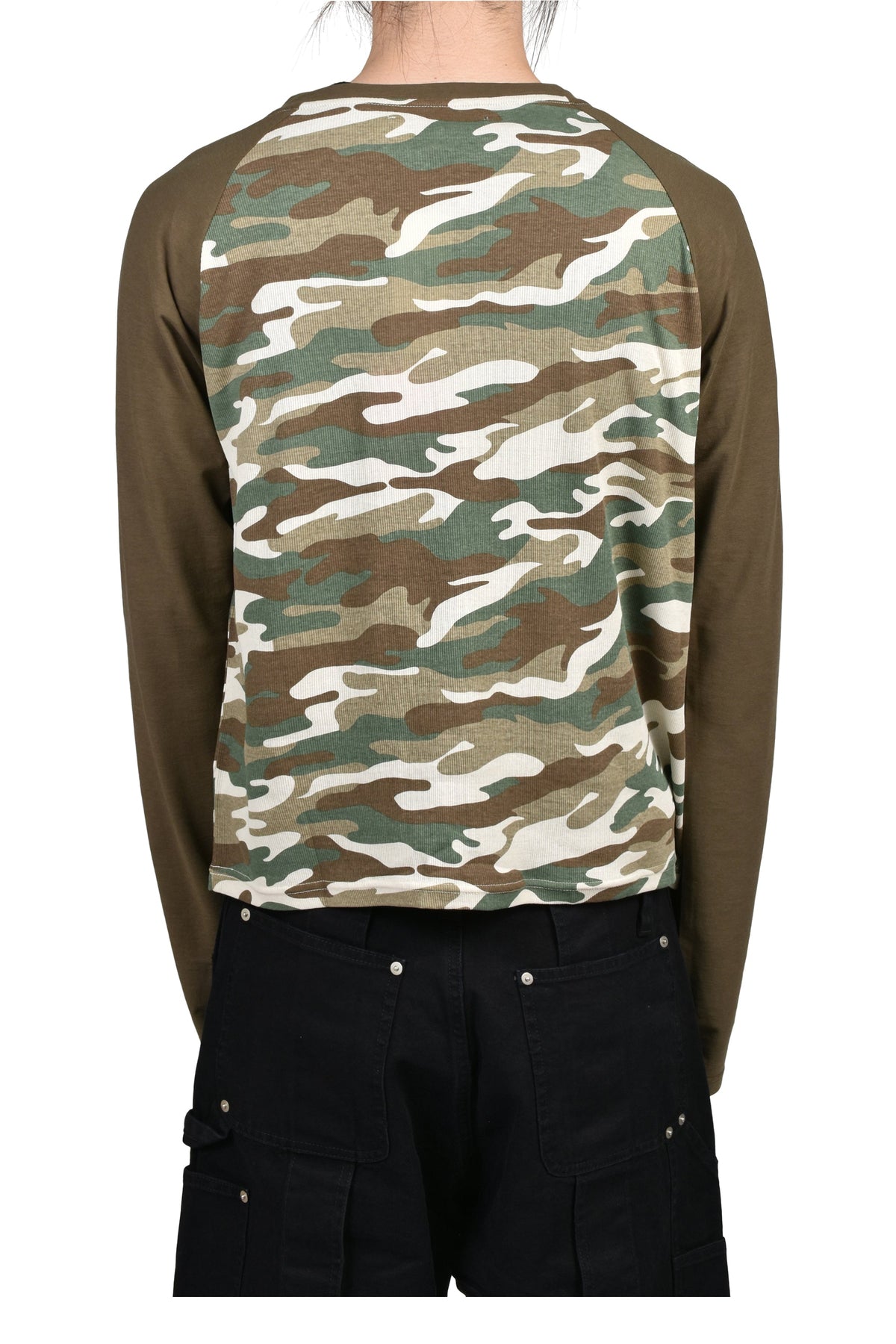 JUN/NAKAYAMA ジュン/中山 【本物保証】 Tシャツ ストリート系 メンズ RAGLAN HENLEY NECK TEE / CAMO