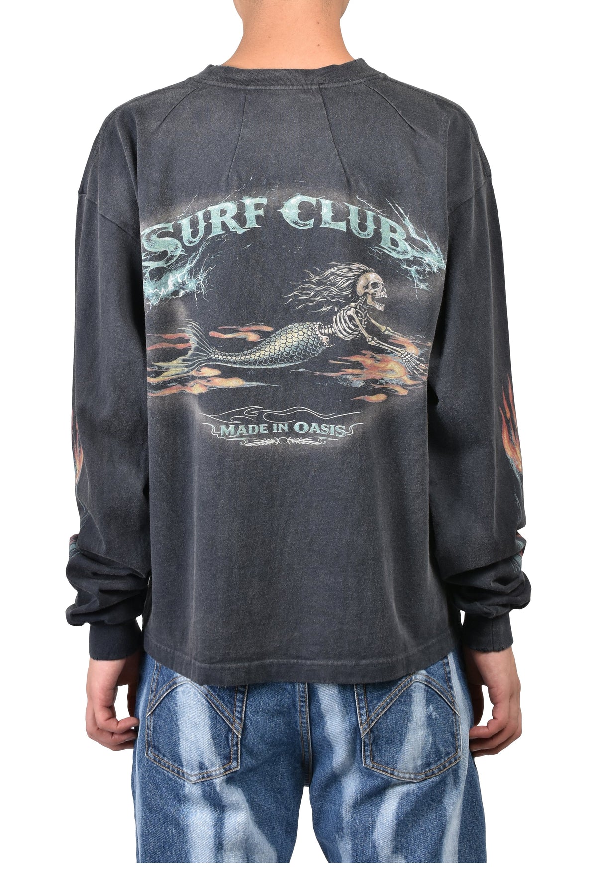 JUN/NAKAYAMA ジュン/中山 【本物保証】 Tシャツ ストリート系 メンズ SURF CLUB L/S T-SHIRTS / BLK