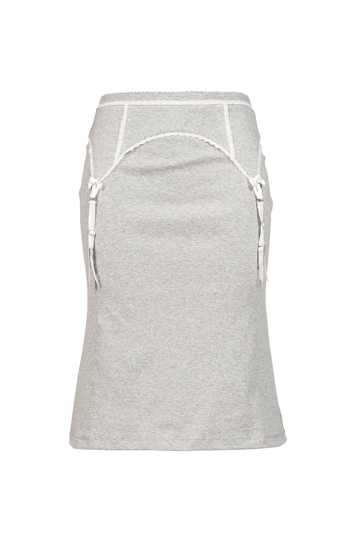 MARKGONG 【本物保証】 ニット ストリート系 レディース HEATHER GRAY GARTER DECORATED KNIT SKIRT / GRY