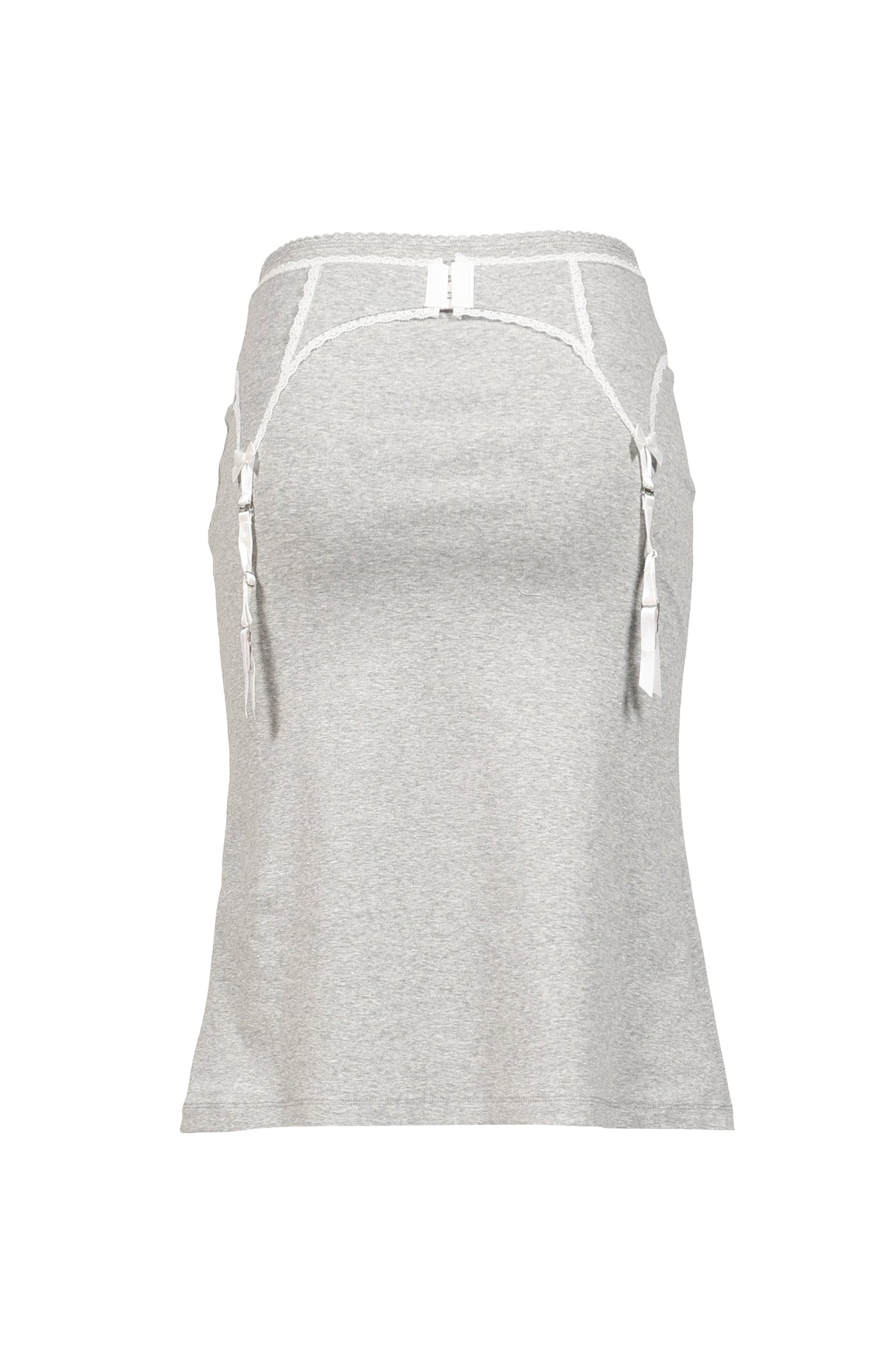 MARKGONG 【本物保証】 ニット ストリート系 レディース HEATHER GRAY GARTER DECORATED KNIT SKIRT / GRY