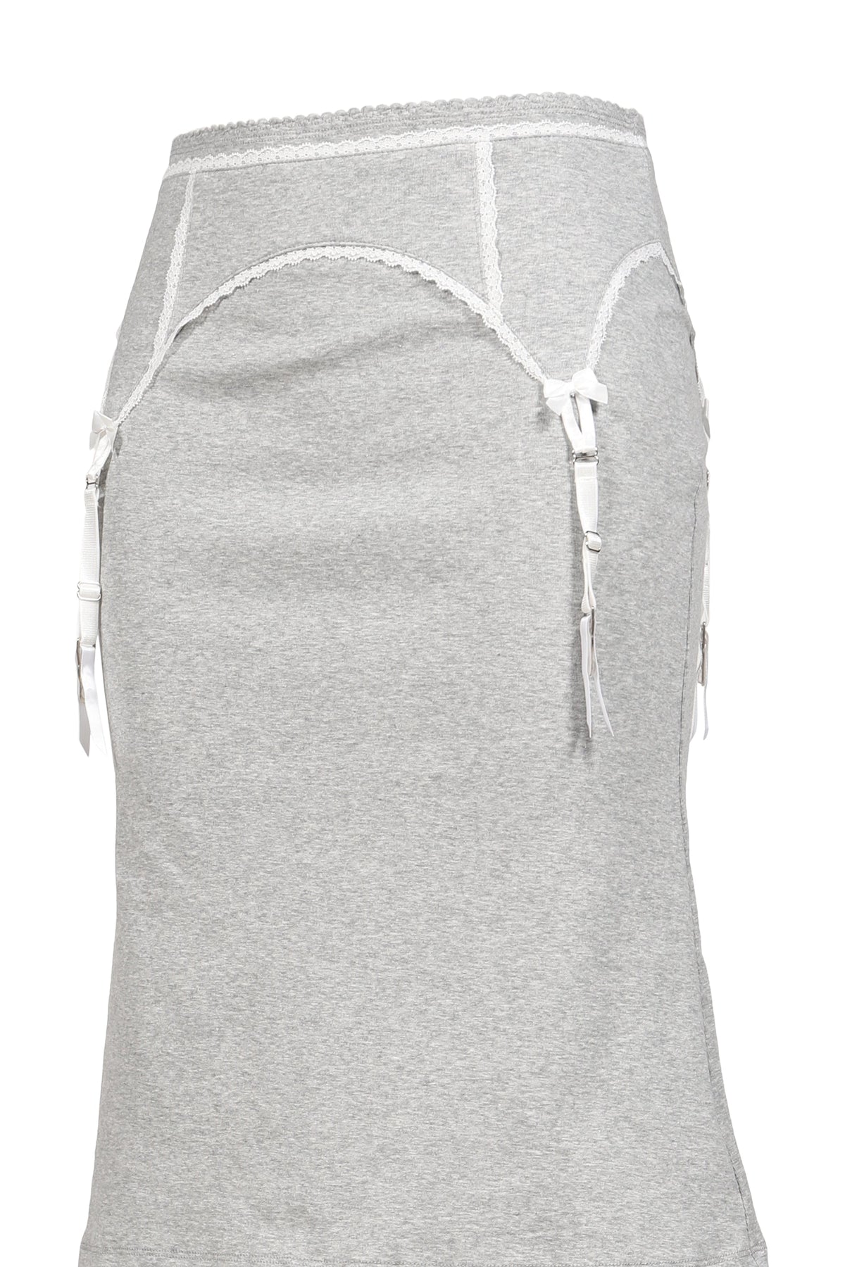 MARKGONG 【本物保証】 ニット ストリート系 レディース HEATHER GRAY GARTER DECORATED KNIT SKIRT / GRY