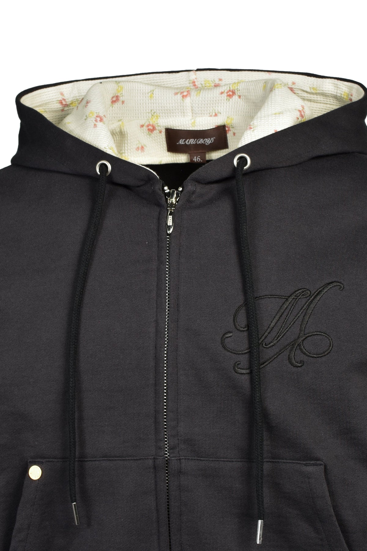 MASU エムエーエスユー 【本物保証】 パーカー ストリート系 メンズ MB FLOWER ZIP-UP HOODIE / BLK