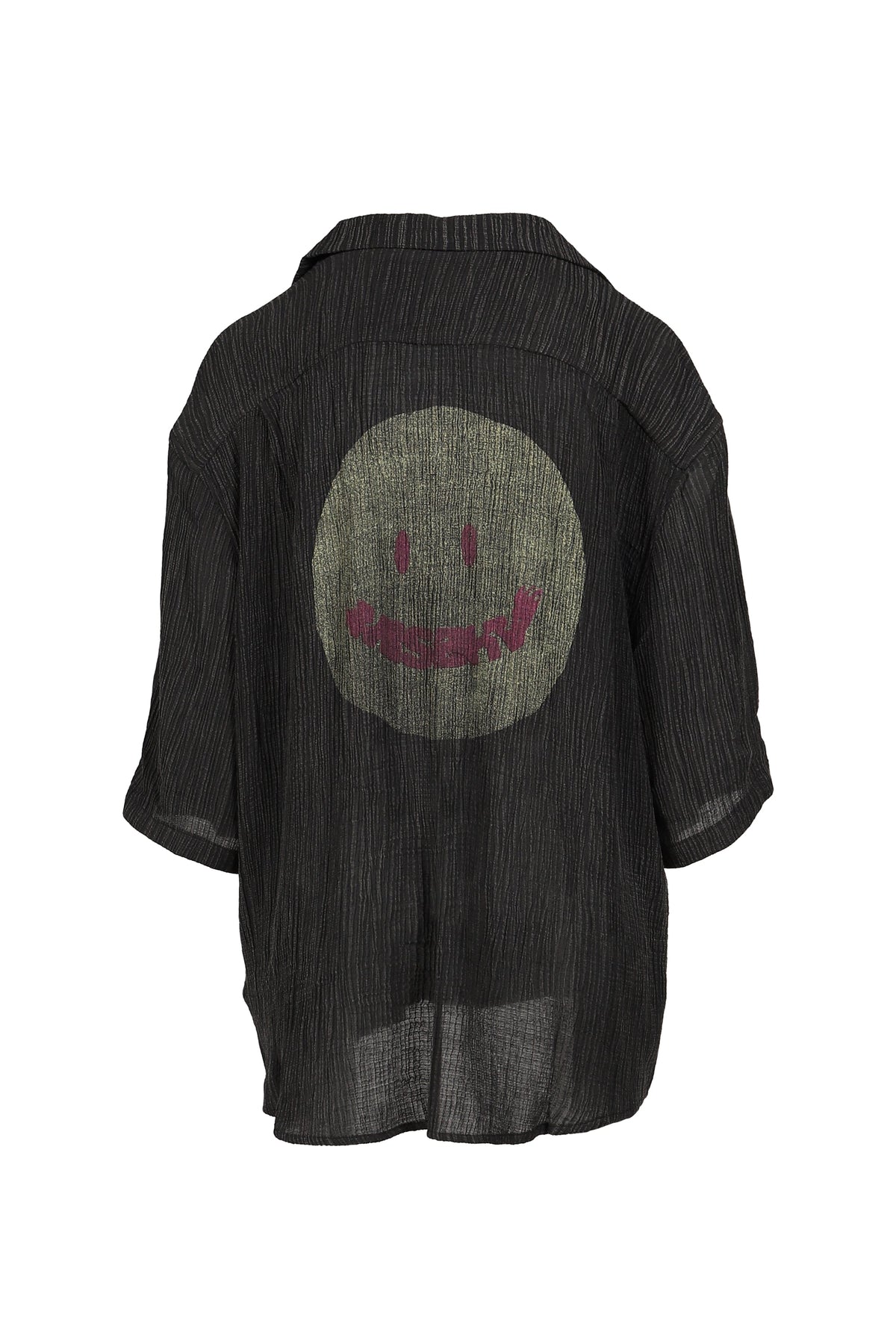 MISBHV 【本物保証】 シャツ ストリート系 メンズ SMILE SHIRT UNISEX / WASHED BLK