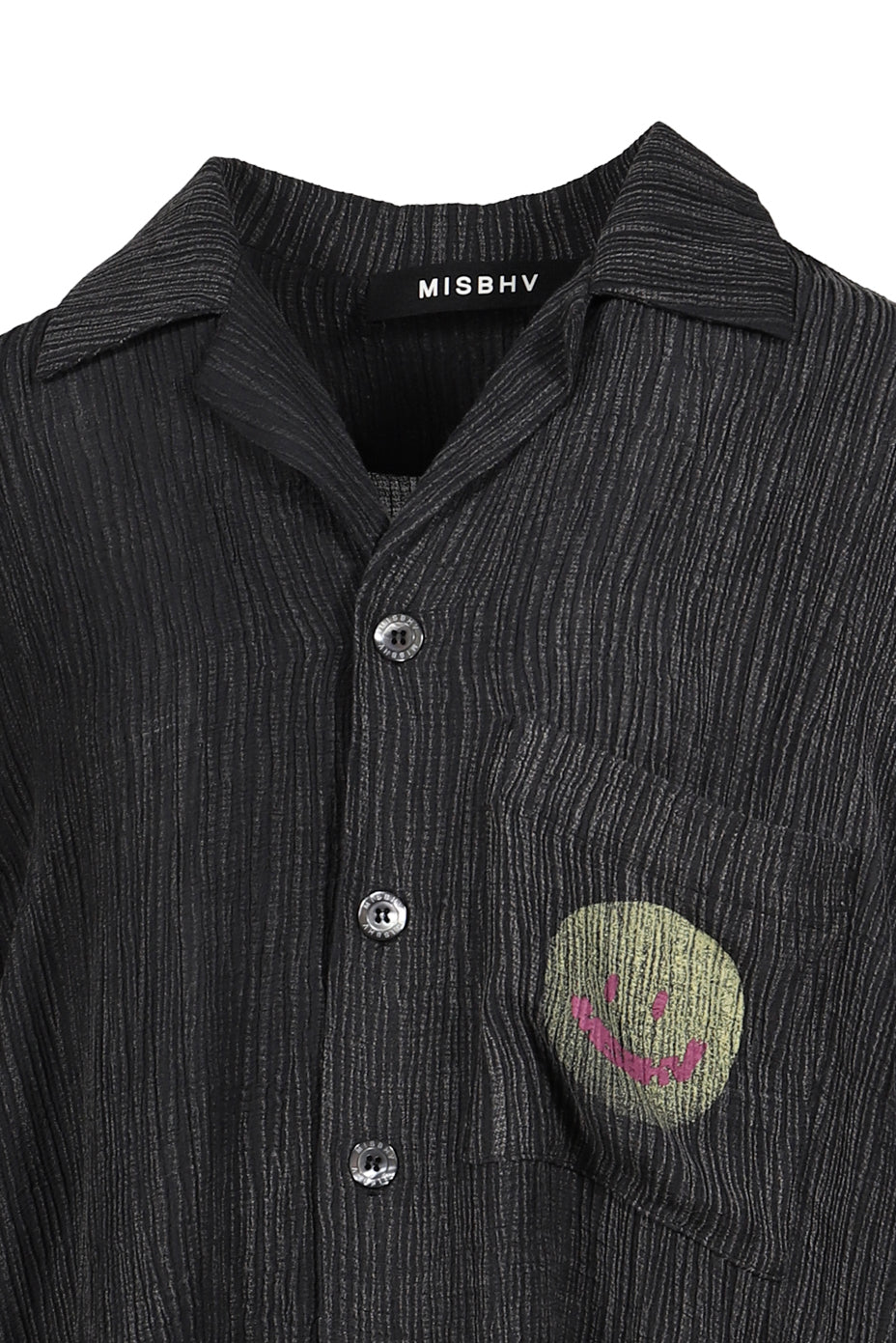 MISBHV 【本物保証】 シャツ ストリート系 メンズ SMILE SHIRT UNISEX / WASHED BLK