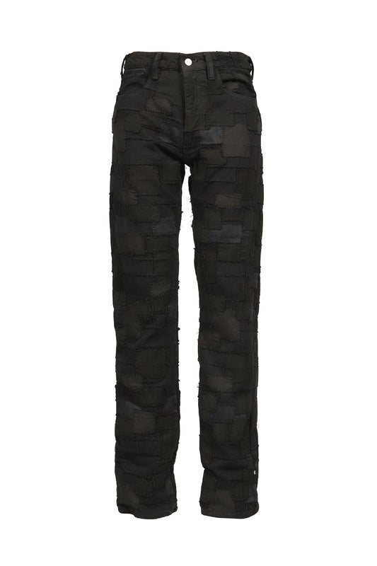 Matthew M. Williams マシュー・M・ウィリアムズ 【本物保証】 デニムパンツ ストリート系 メンズ BLACKMEANS BLACK OVERDYED BORO PATCHWORK STRAIGHT JEAN / BLK BORO