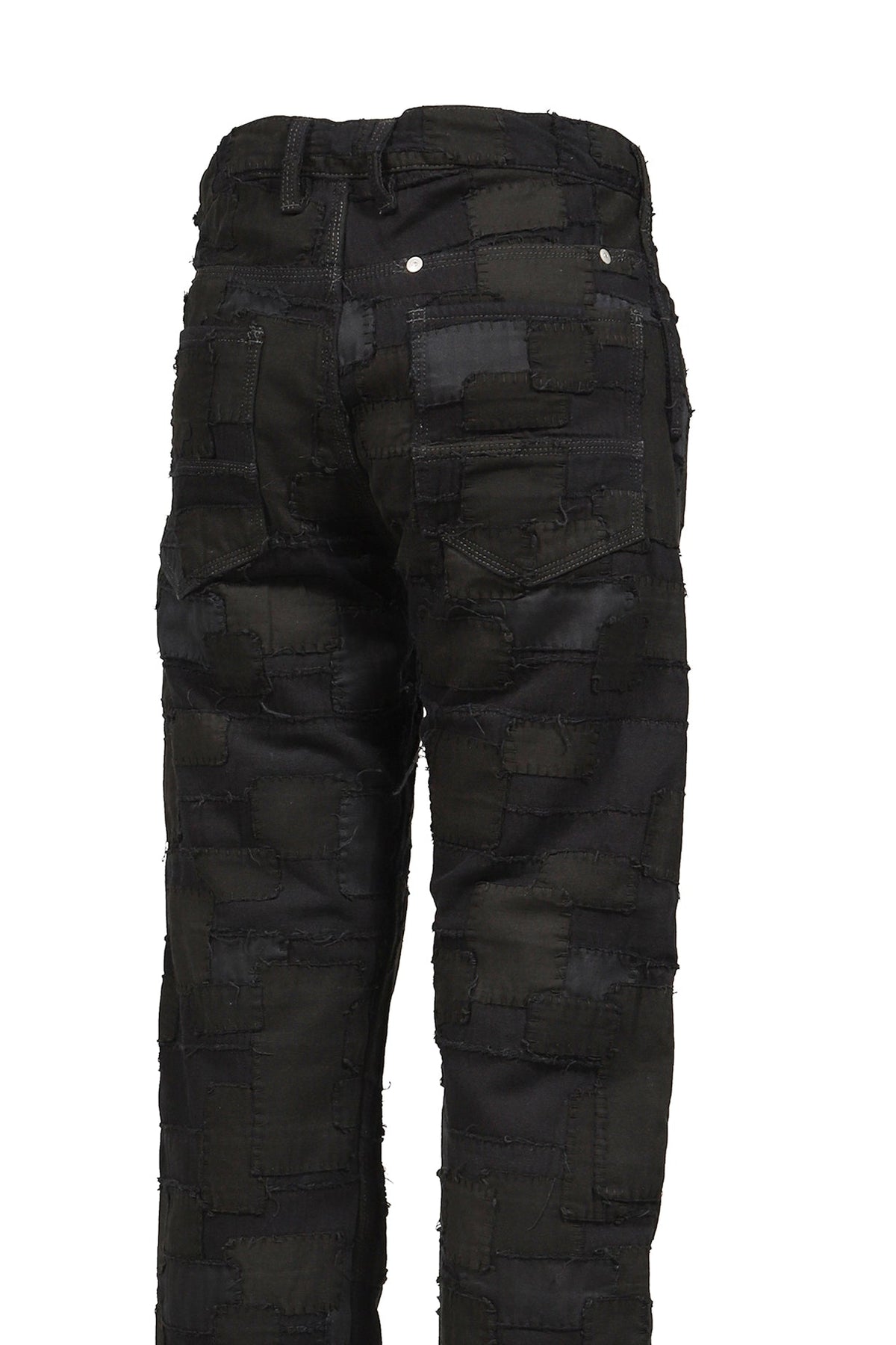 Matthew M. Williams マシュー・M・ウィリアムズ 【本物保証】 デニムパンツ ストリート系 メンズ BLACKMEANS BLACK OVERDYED BORO PATCHWORK STRAIGHT JEAN / BLK BORO