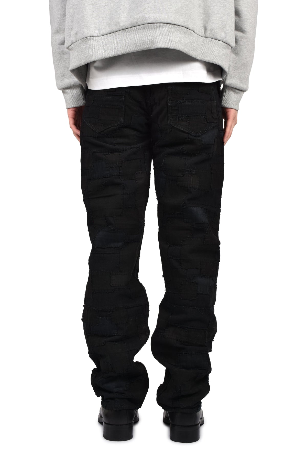 Matthew M. Williams マシュー・M・ウィリアムズ 【本物保証】 デニムパンツ ストリート系 メンズ BLACKMEANS BLACK OVERDYED BORO PATCHWORK STRAIGHT JEAN / BLK BORO