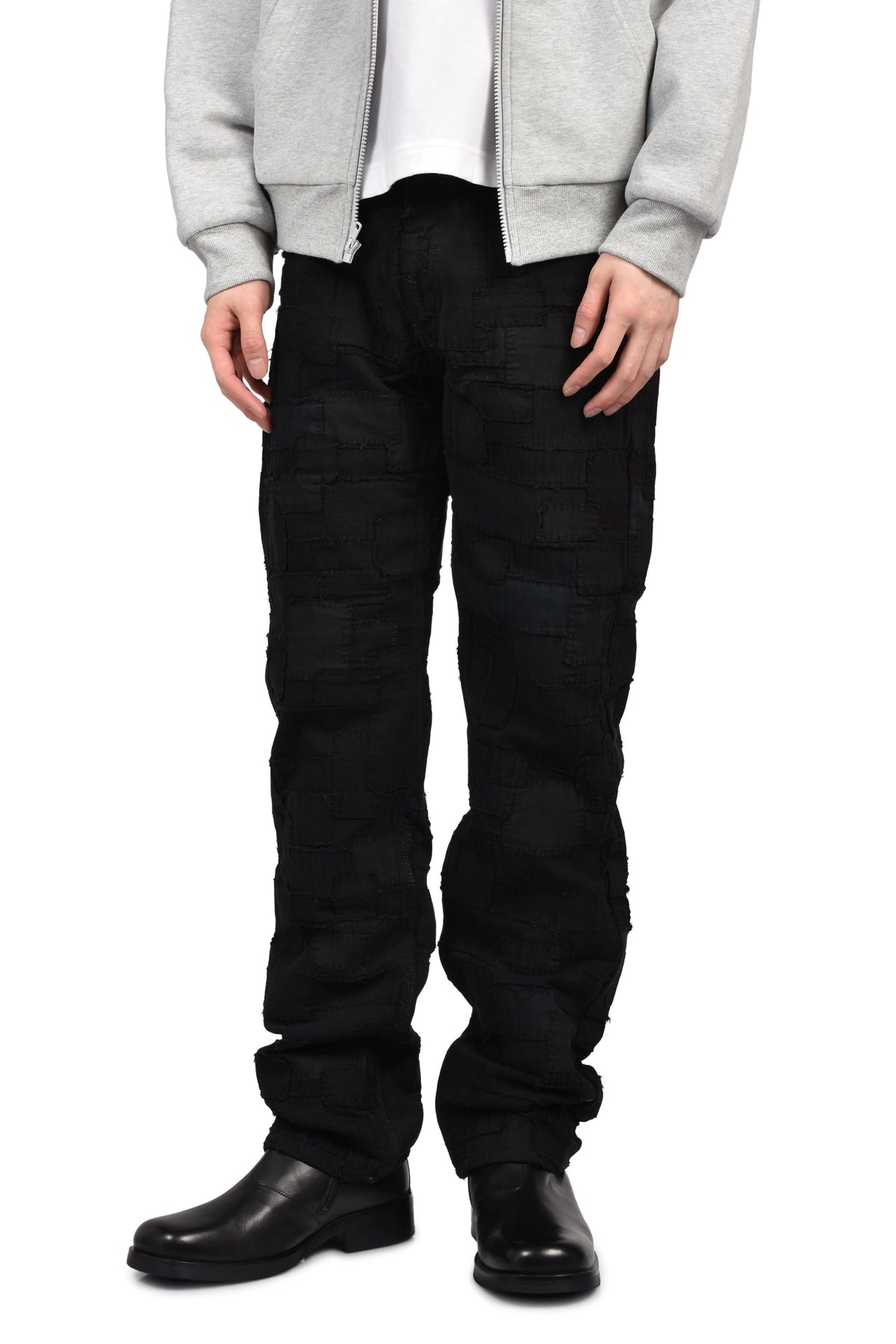 Matthew M. Williams マシュー・M・ウィリアムズ 【本物保証】 デニムパンツ ストリート系 メンズ BLACKMEANS BLACK OVERDYED BORO PATCHWORK STRAIGHT JEAN / BLK BORO
