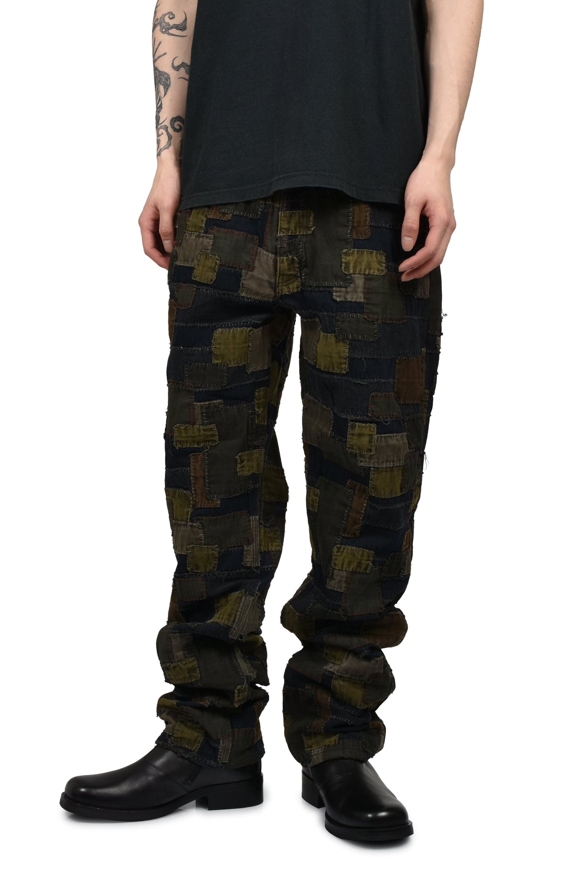 Matthew M. Williams マシュー・M・ウィリアムズ 【本物保証】 デニムパンツ ストリート系 メンズ BLACKMEANS BORO PATCHWORK STRAIGHT JEAN / MULTI BORO