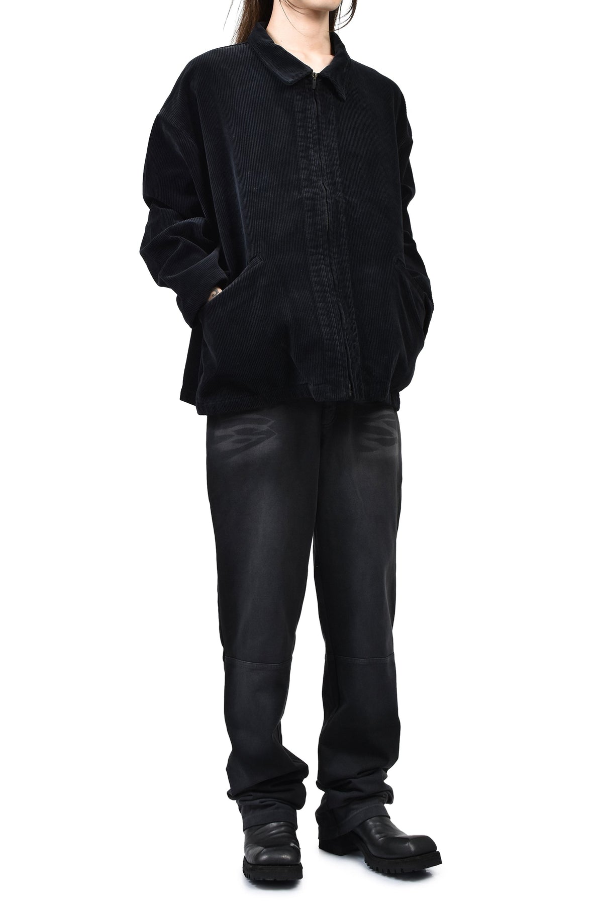 PORTER CLASSIC 【本物保証】 ジャケット ストリート系 メンズ CORDUROY ZIP JACKET / BLK