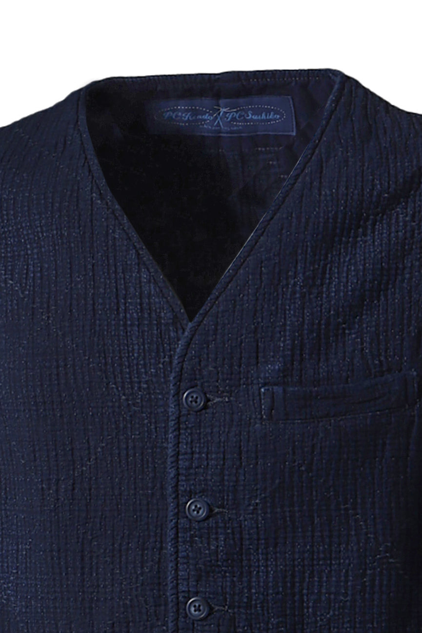 PORTER CLASSIC 【本物保証】 ジャケット・アウター ストリート系 メンズ NEW SASHIKO LIGHT３PIECE KATSU VEST / BLU