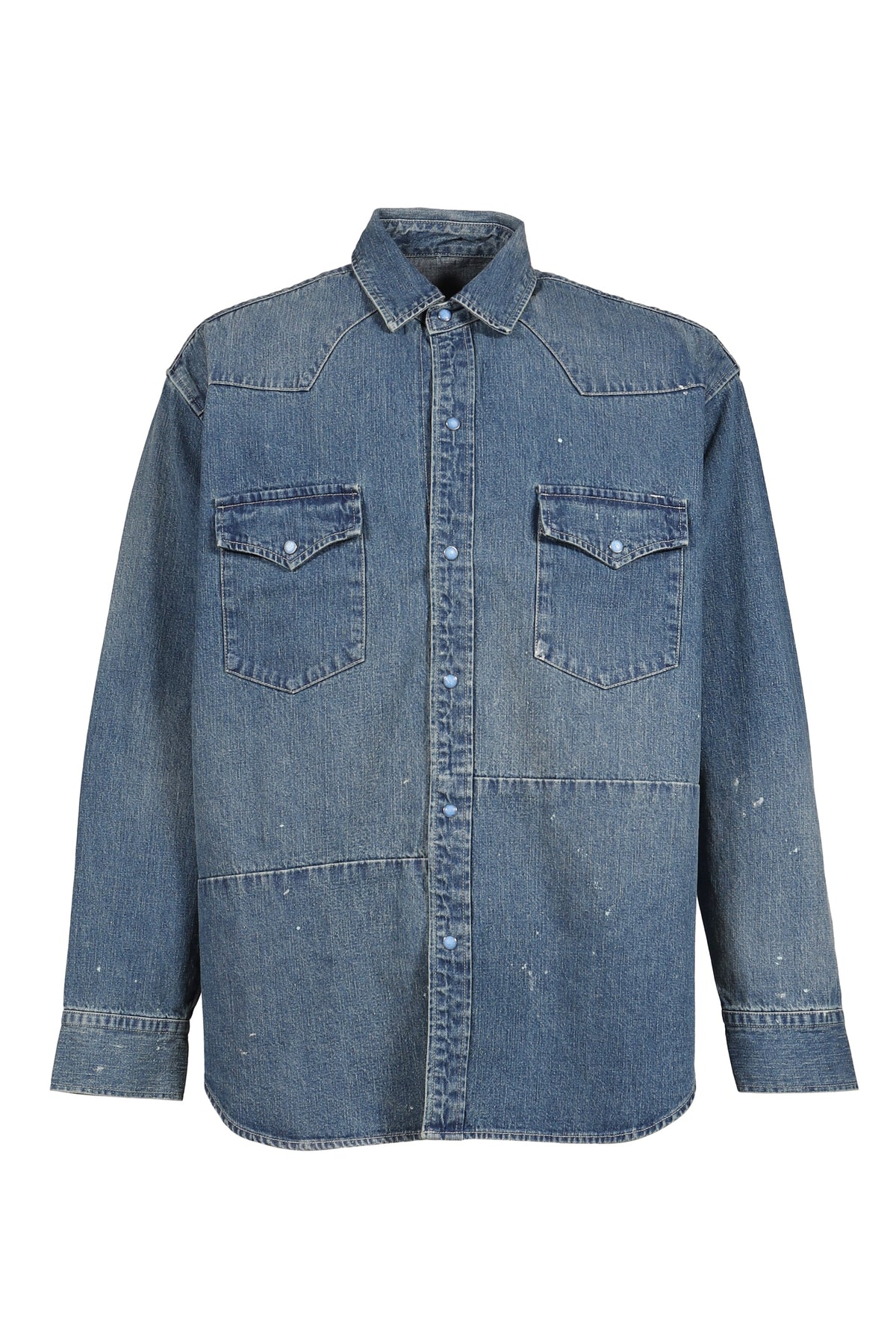 PORTER CLASSIC 【本物保証】 シャツ ストリート系 メンズ BREAKFAST DENIM WESTERN SHIRTS / BLU