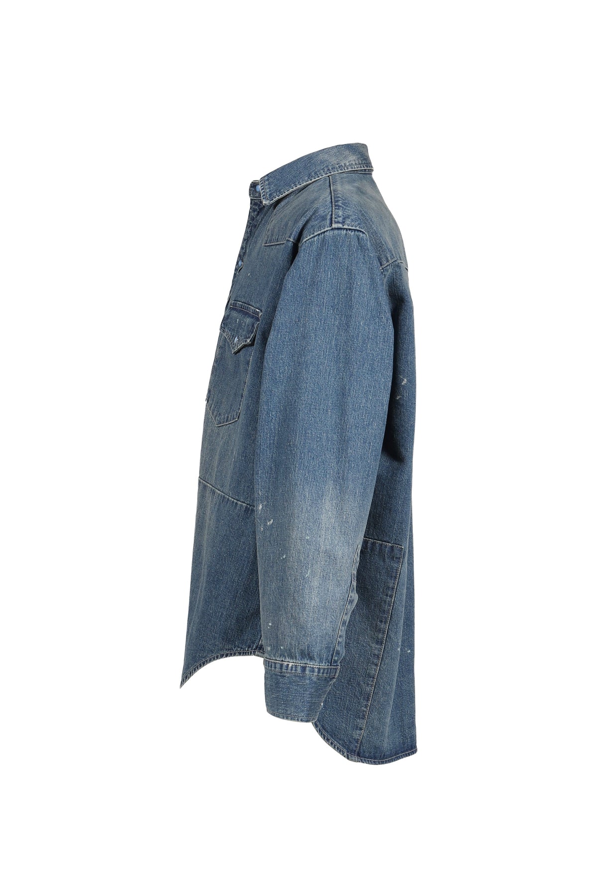 PORTER CLASSIC 【本物保証】 シャツ ストリート系 メンズ BREAKFAST DENIM WESTERN SHIRTS / BLU