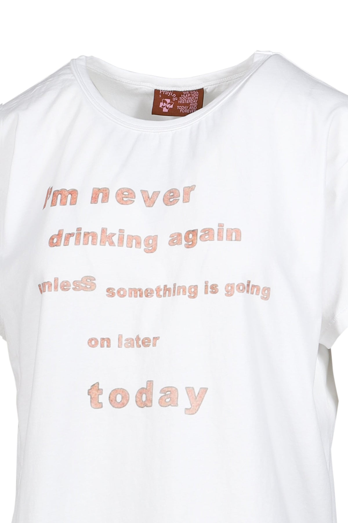 PRAYING 【本物保証】 Tシャツ ストリート系 レディース NEVER DRINKING AGAIN MENS TEE / WHT