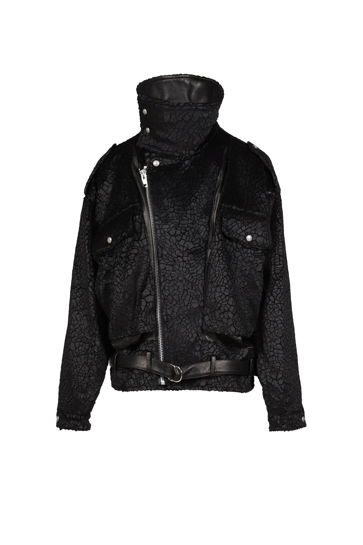 R13【本物保証】 ジャケット ストリート系 レディース BOYFRIEND MOTO JACKET WITH FUNNEL NECK / BLK