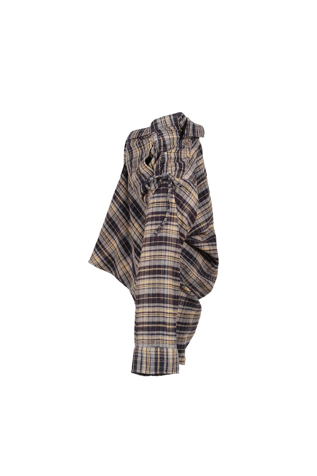 R13 【本物保証】 シャツ ストリート系 レディース CHINCHED OFF SHOLDER SHIRT / BLU PLAID