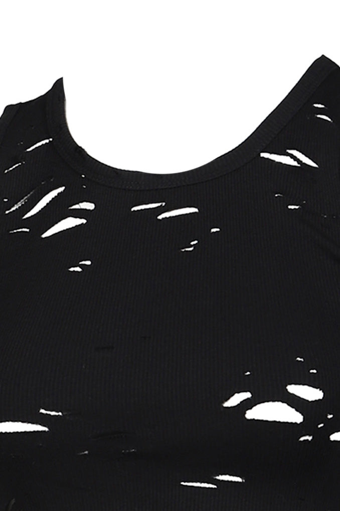 R13【本物保証】 Tシャツ ストリート系 レディース DISTRESSED TANK / BLK