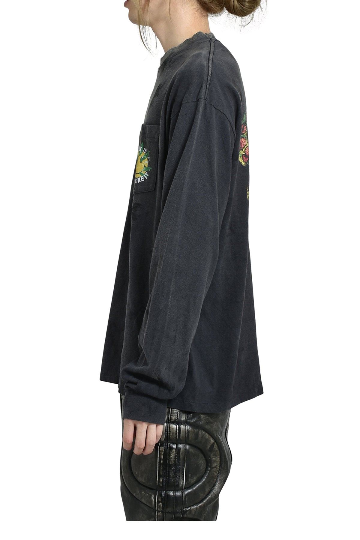READYMADE レディメイド 【本物保証】 Tシャツ ストリート系 メンズ L/S T-SHIRT SNAKE / BLK