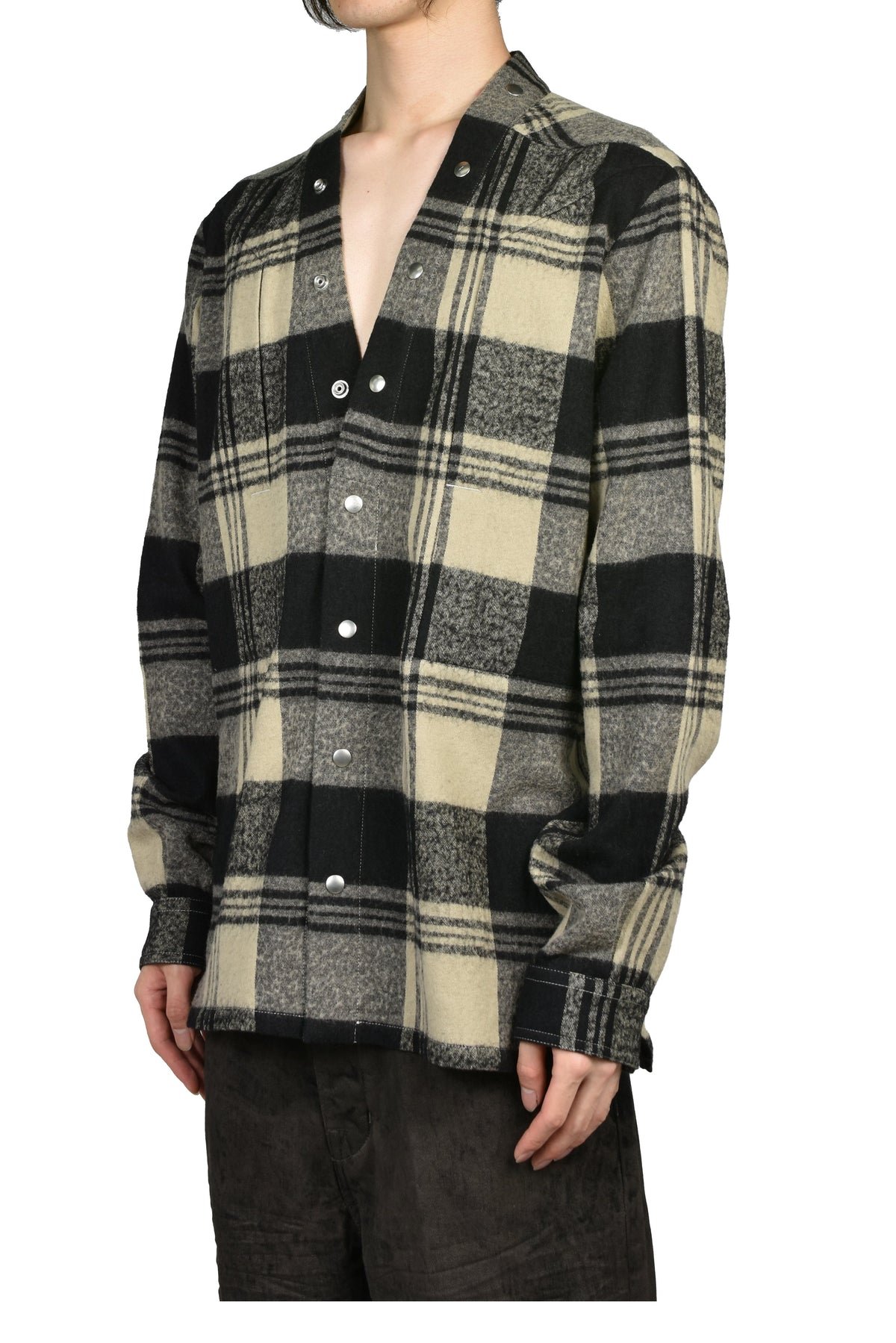 Rick Owens リックオウエンス 【本物保証】 Tシャツ ストリート系 メンズ LARRY FOGPOCKET SHIRT / PEARL PLAID