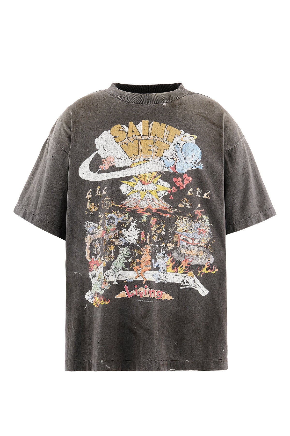 SAINT Mxxxxxx 【本物保証】 Tシャツ ストリート系 メンズ SS T-SHIRT/LIVING / BLK