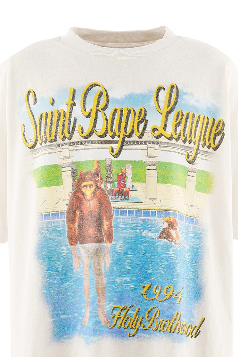 SAINT Mxxxxxx × BAPE(R) 【本物保証】 Tシャツ ストリート系 メンズ BAPE_SS T-SHIRT/POOL / WHT