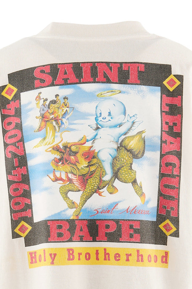 SAINT Mxxxxxx × BAPE(R) 【本物保証】 Tシャツ ストリート系 メンズ BAPE_SS T-SHIRT/POOL / WHT