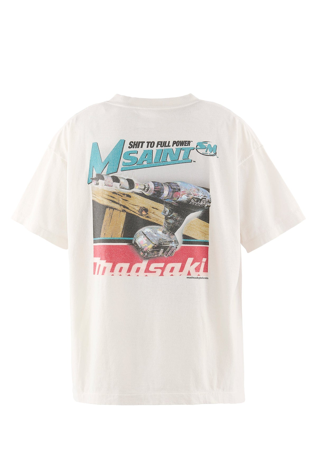 SAINT Mxxxxxx × MADSAKI 【本物保証】 Tシャツ ストリート系 メンズ MDS_SS T-SHIRT/SCREWDRIVER / WHT