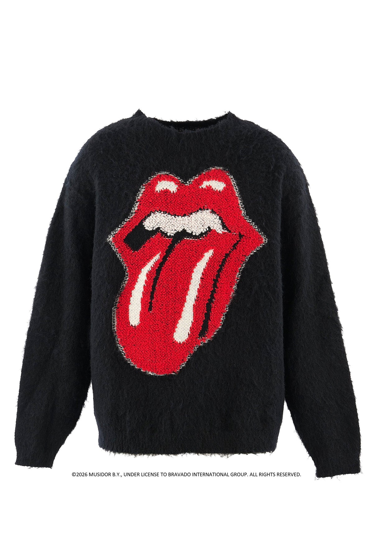 SAINT Mxxxxxx × The Rolling Stones 【本物保証】 ニット ストリート系 メンズ TRS_CRW N KNIT/LIPS&TOHGUE / BLK