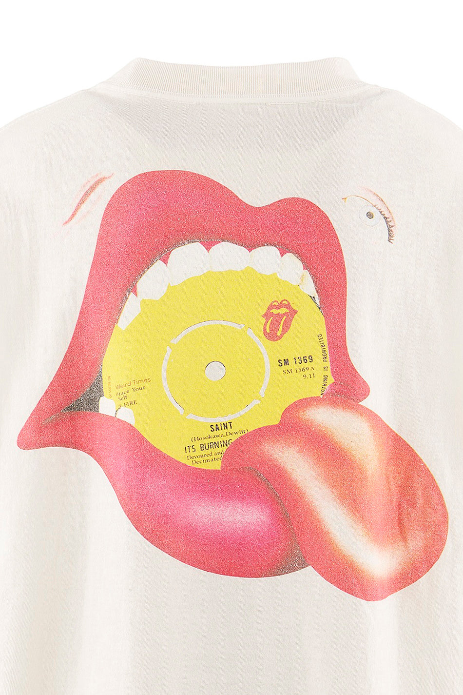 SAINT Mxxxxxx × The Rolling Stones 【本物保証】 Tシャツ ストリート系 メンズ TRS_SS T-SHIRT/BODY / WHT