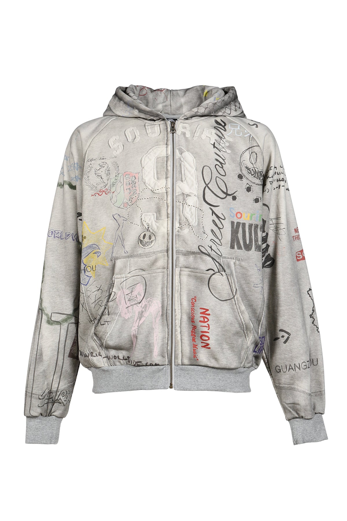 Sourire スリール 【本物保証】 パーカー・スウェット ストリート系 メンズ TAGGED ZIP UP / GRY