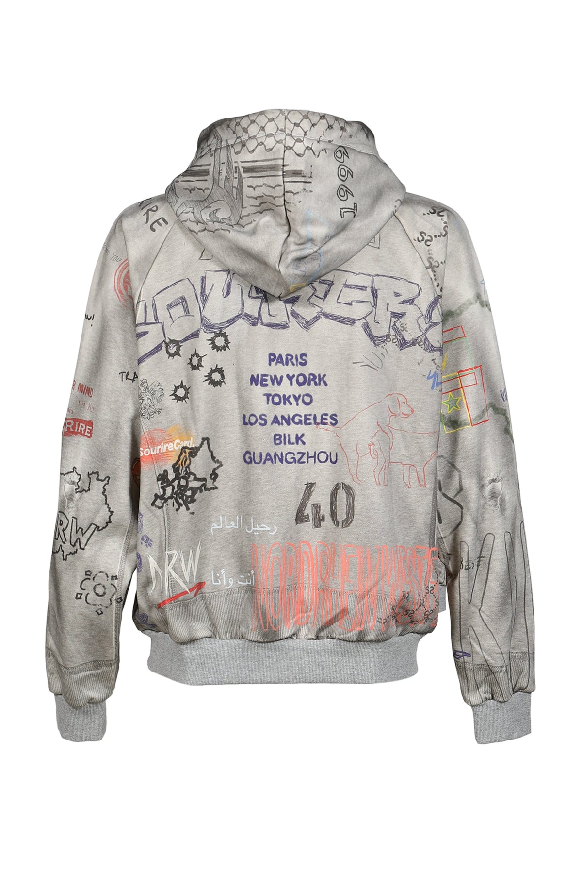 Sourire スリール 【本物保証】 パーカー・スウェット ストリート系 メンズ TAGGED ZIP UP / GRY