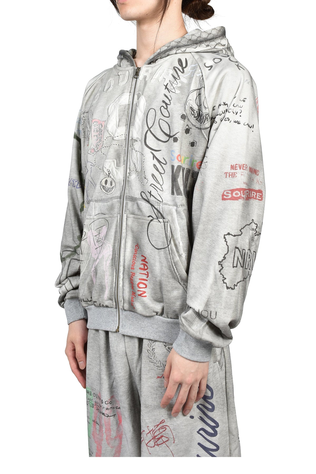 Sourire スリール 【本物保証】 パーカー・スウェット ストリート系 メンズ TAGGED ZIP UP / GRY