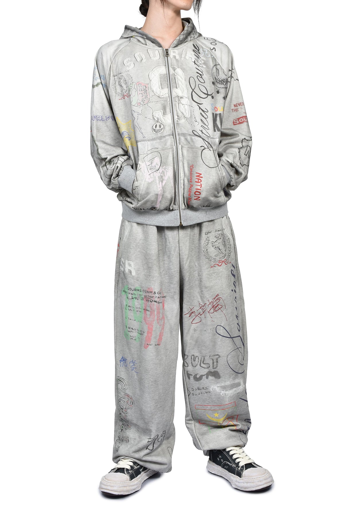 Sourire スリール 【本物保証】 パーカー・スウェット ストリート系 メンズ TAGGED ZIP UP / GRY