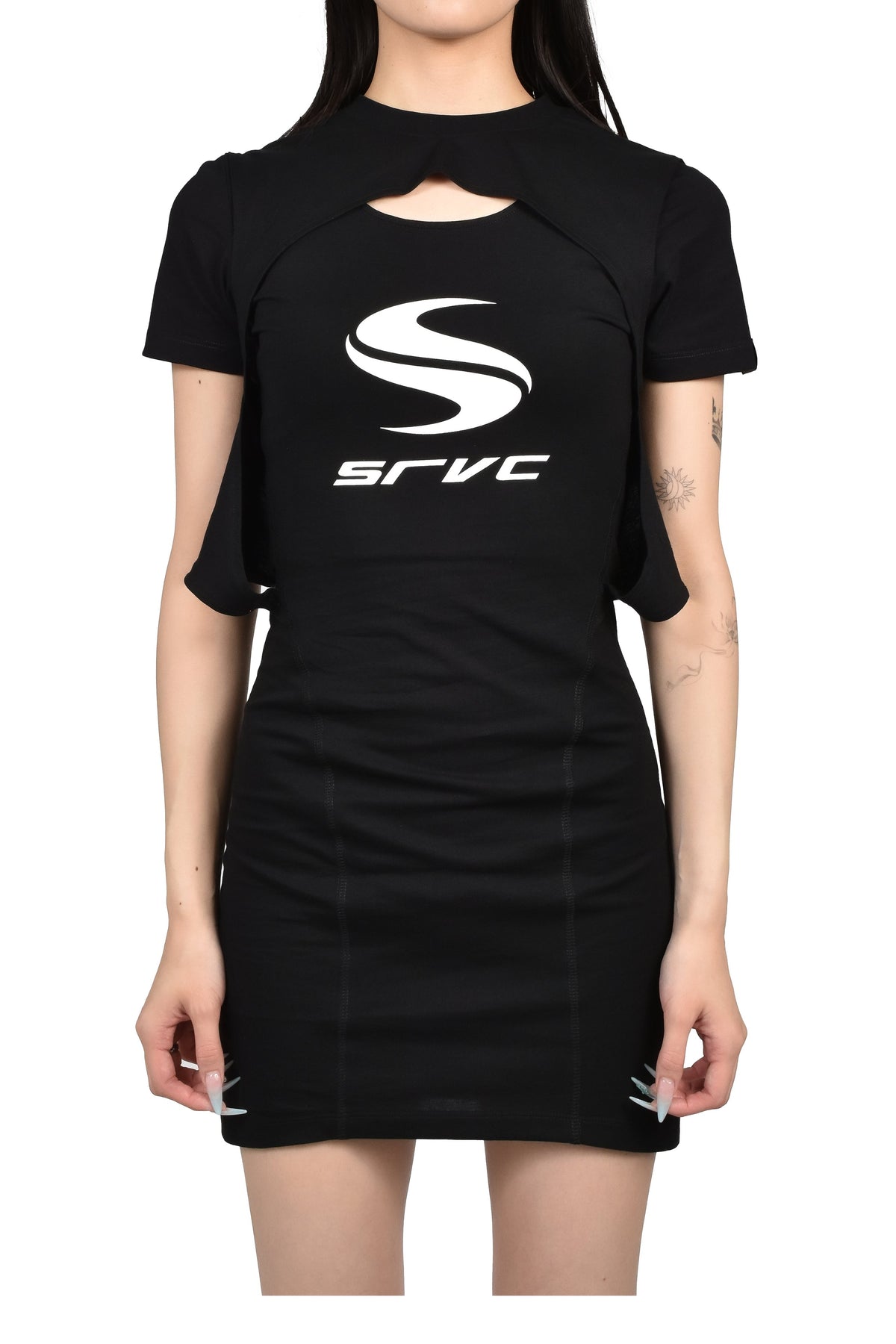 SRVC 【本物保証】 Tシャツ ストリート系 レディース TEE DRESS / BLK