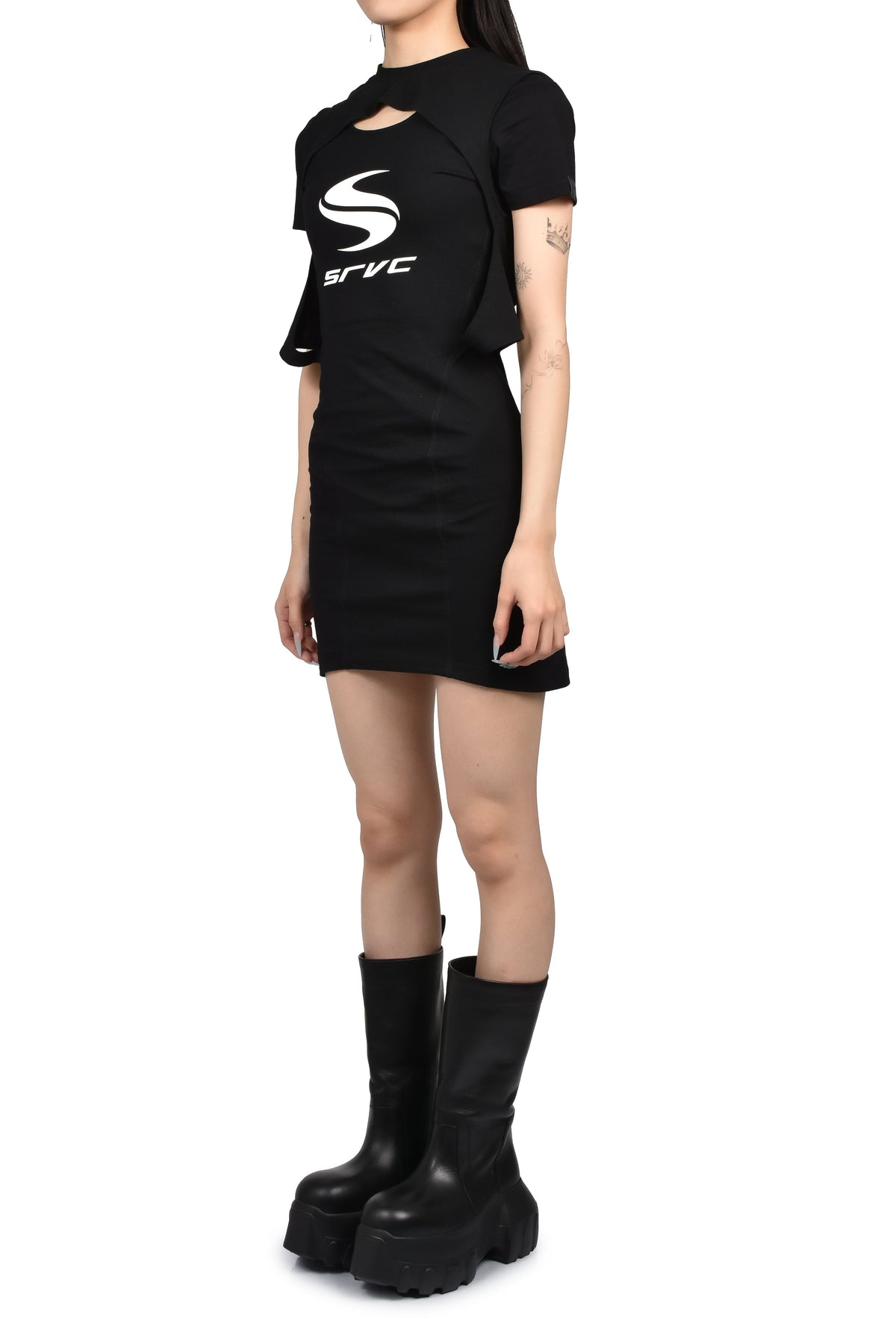 SRVC 【本物保証】 Tシャツ ストリート系 レディース TEE DRESS / BLK