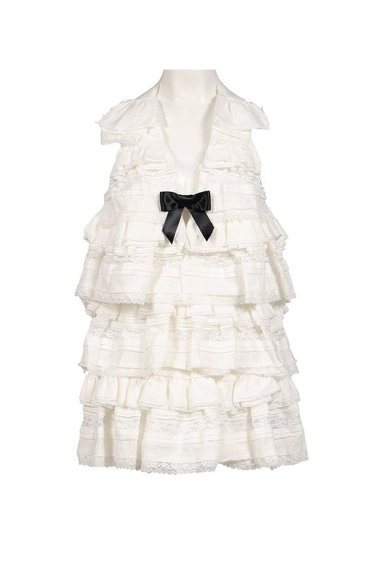 SHUSHU/TONG 【本物保証】 ワンピース ストリート系 レディース HALTER MULTI-TIER RUFFLE DRESS / WHT