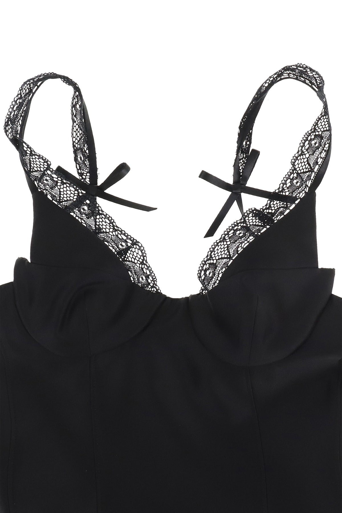 SHUSHU/TONG 【本物保証】 ワンピース ストリート系 レディース LACE TRIM BUSTIER DRESS / BLK