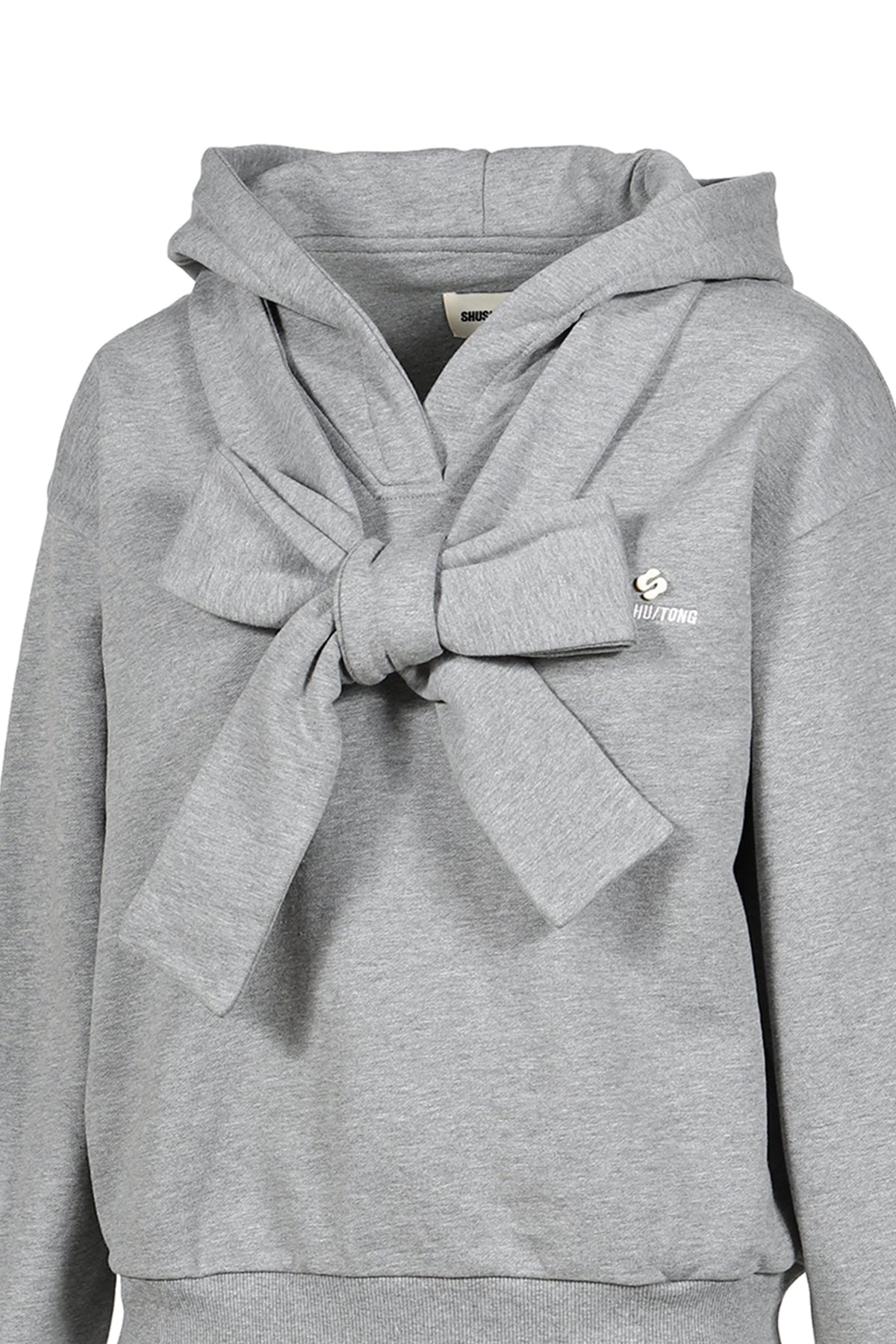 SHUSHU/TONG 【本物保証】 パーカー ストリート系 レディース TIE FRONT BOW HOODIE / GRY