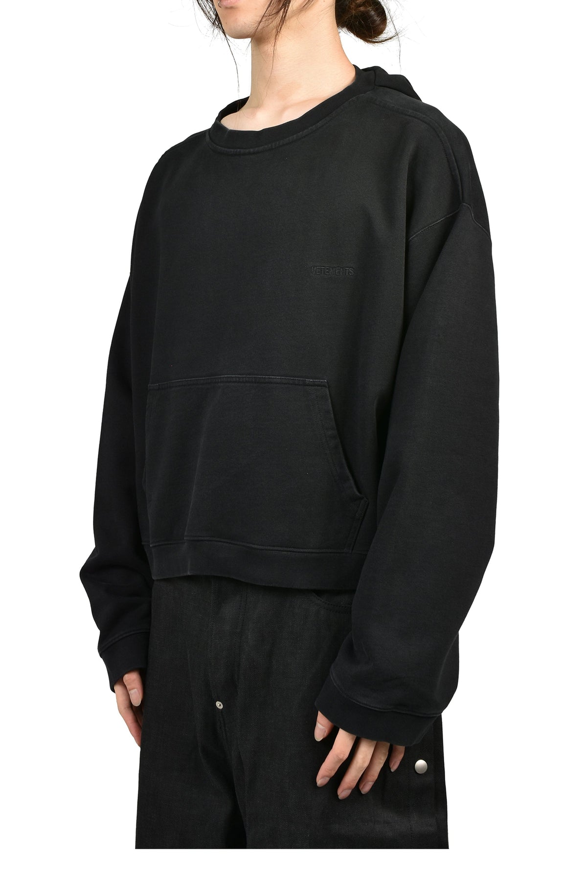 VETEMENTS ヴェトモン 【本物保証】 パーカー ストリート系 メンズ ATHLETIC LOGO HOODIE / BLK
