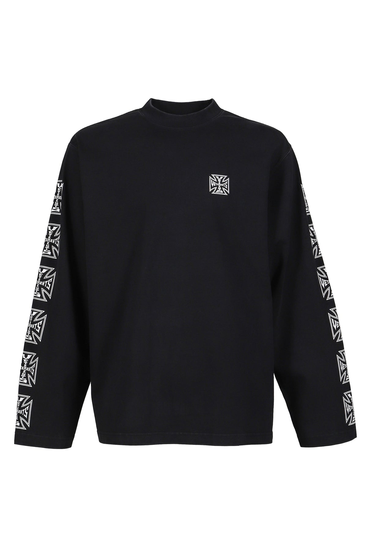 VETEMENTS ヴェトモン 【本物保証】 Tシャツ ストリート系 メンズ BIKER CROSS SLEEVES LONGSLEEVE / BLK