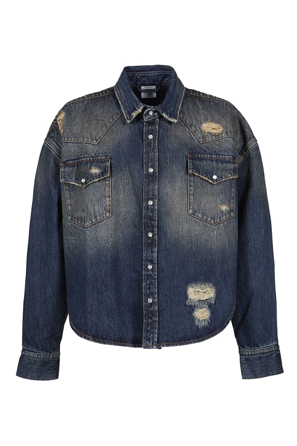 VETEMENTS ヴェトモン 【本物保証】 シャツ ストリート系 メンズ COWBOY DENIM SHIRT / WASHED CUT BLU