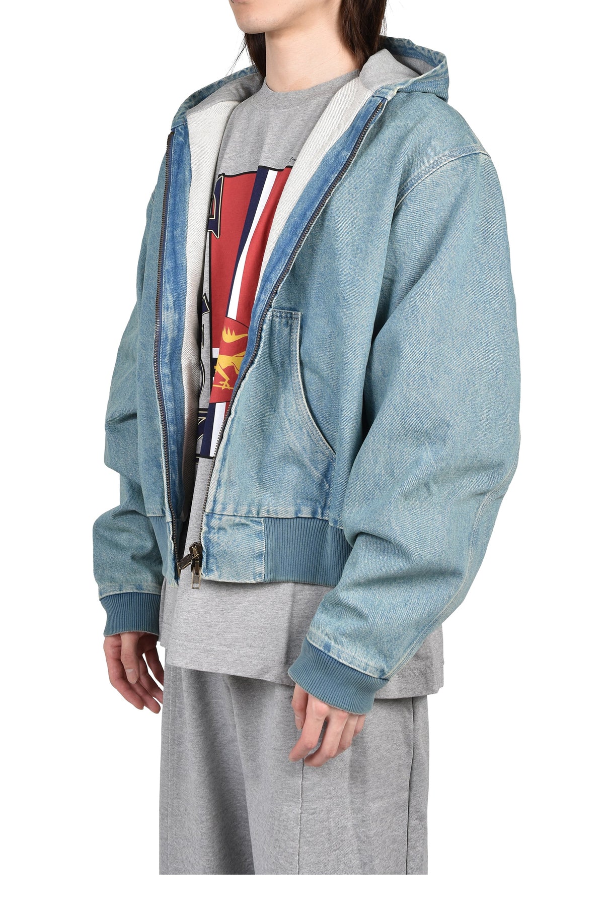 VETEMENTS ヴェトモン 【本物保証】 パーカー ストリート系 メンズ HOODED WORKWEAR DENIM JACKET / VTG MID BLU
