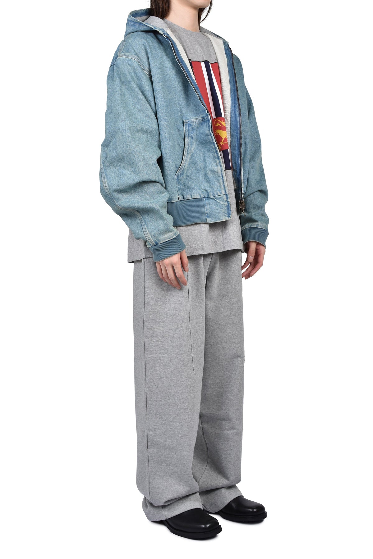 VETEMENTS ヴェトモン 【本物保証】 パーカー ストリート系 メンズ HOODED WORKWEAR DENIM JACKET / VTG MID BLU