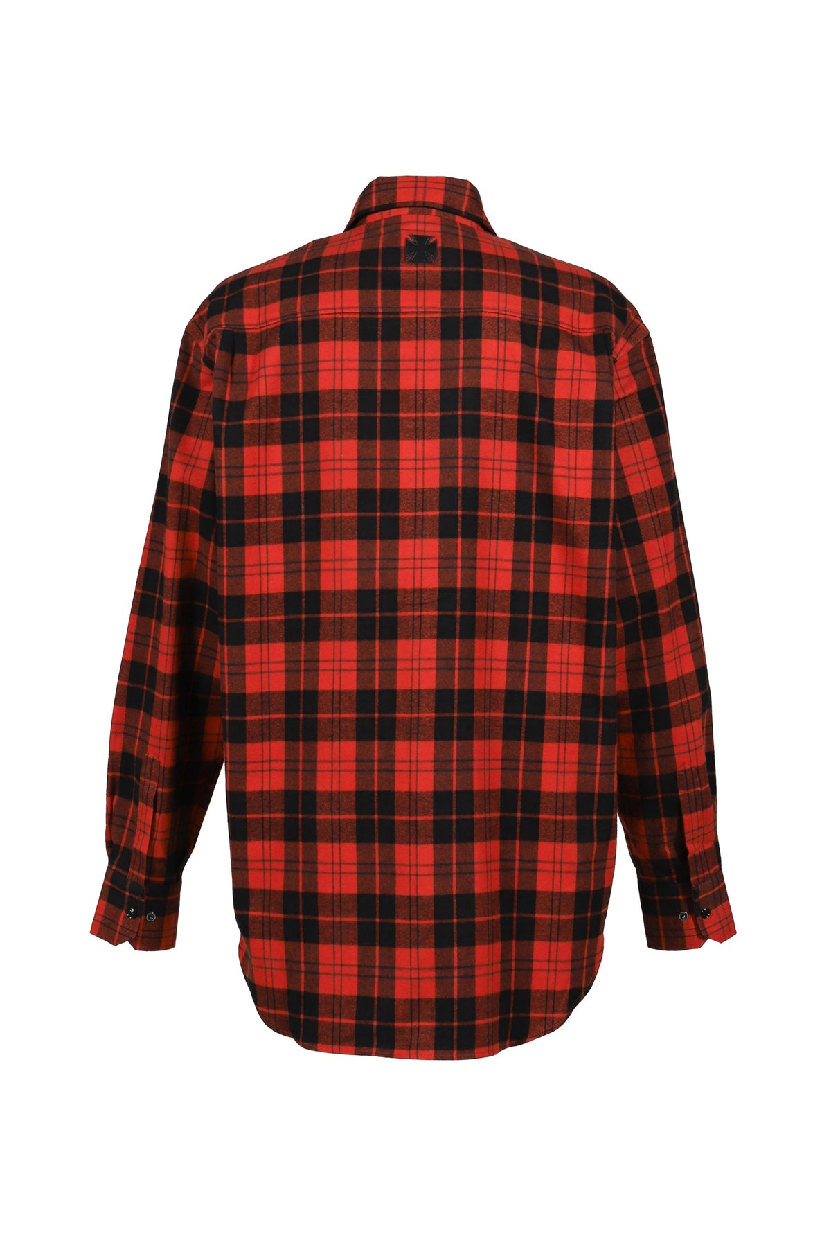 VETEMENTS ヴェトモン 【本物保証】 シャツ ストリート系 メンズ LEATHER CROSS FLANNEL SHIRT / BLK RED CHECK