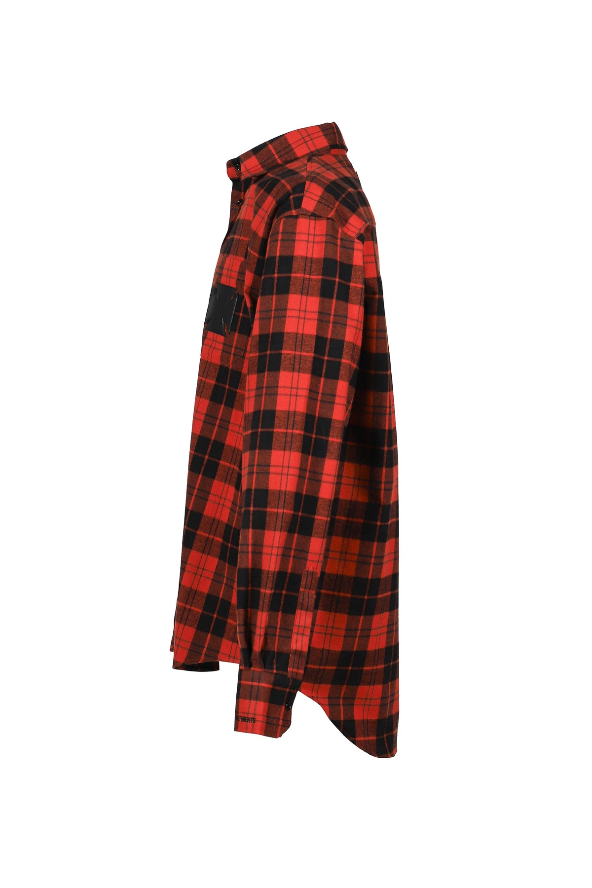 VETEMENTS ヴェトモン 【本物保証】 シャツ ストリート系 メンズ LEATHER CROSS FLANNEL SHIRT / BLK RED CHECK