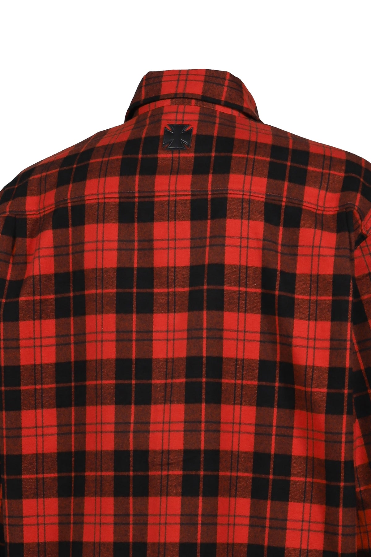 VETEMENTS ヴェトモン 【本物保証】 シャツ ストリート系 メンズ LEATHER CROSS FLANNEL SHIRT / BLK RED CHECK